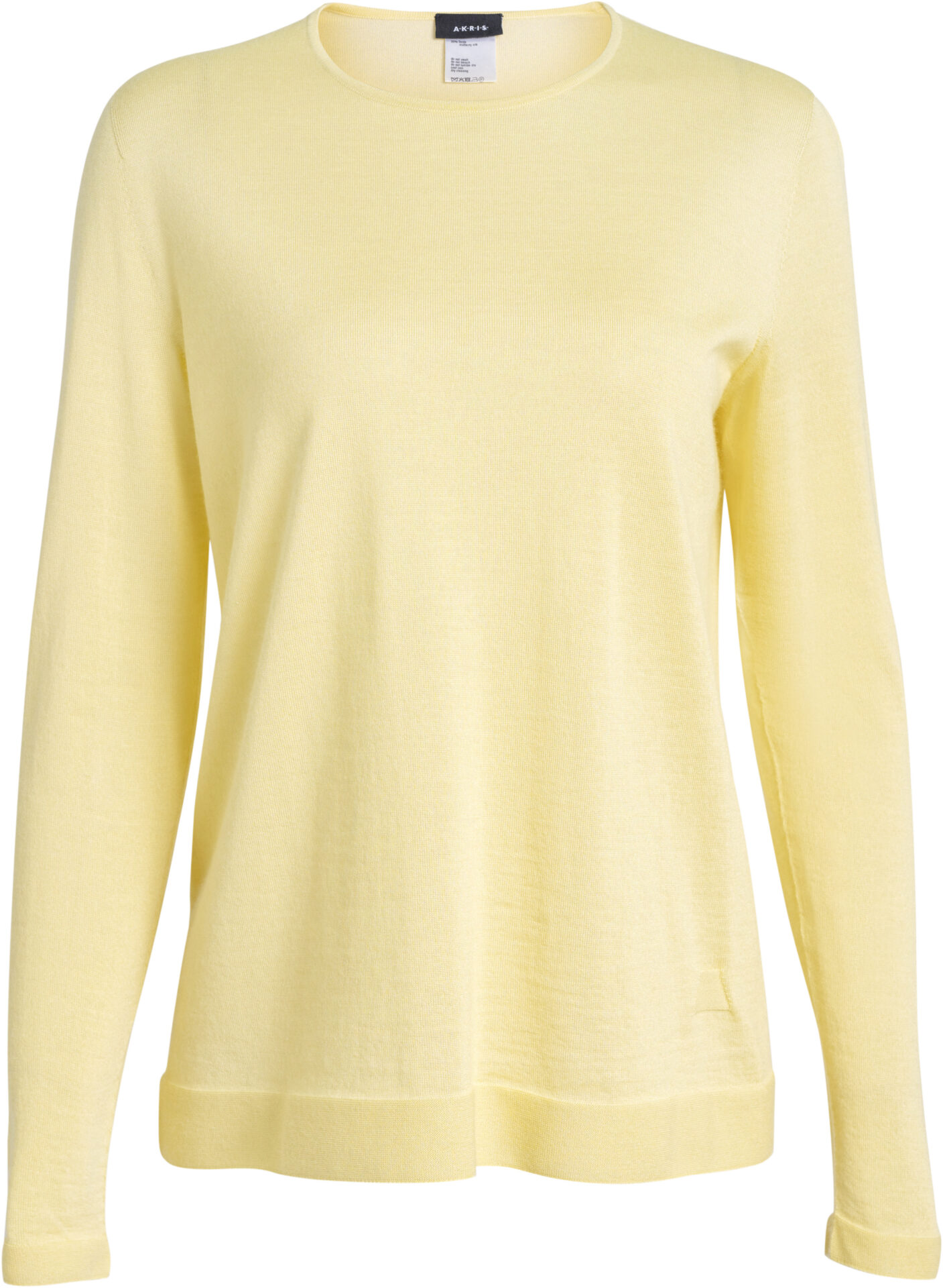 7601-5056_gelb_999 Feinstrickpullover aus Kaschmir-Seiden-Mix mit Rundhalsausschnitt – Bild 1