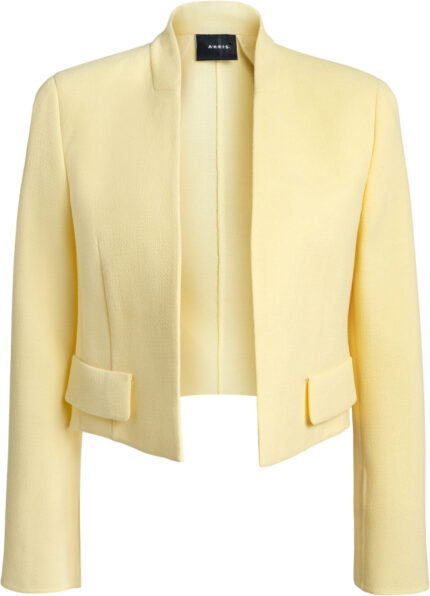 Kurze Struktur-Jacke aus Schurwolle mit offener Front