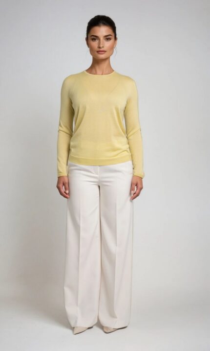 Feinstrickpullover aus Kaschmir-Seiden-Mix mit Rundhalsausschnitt – Bild 2