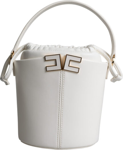 Mini Bucket Bag in Weiß mit Signature-Logo