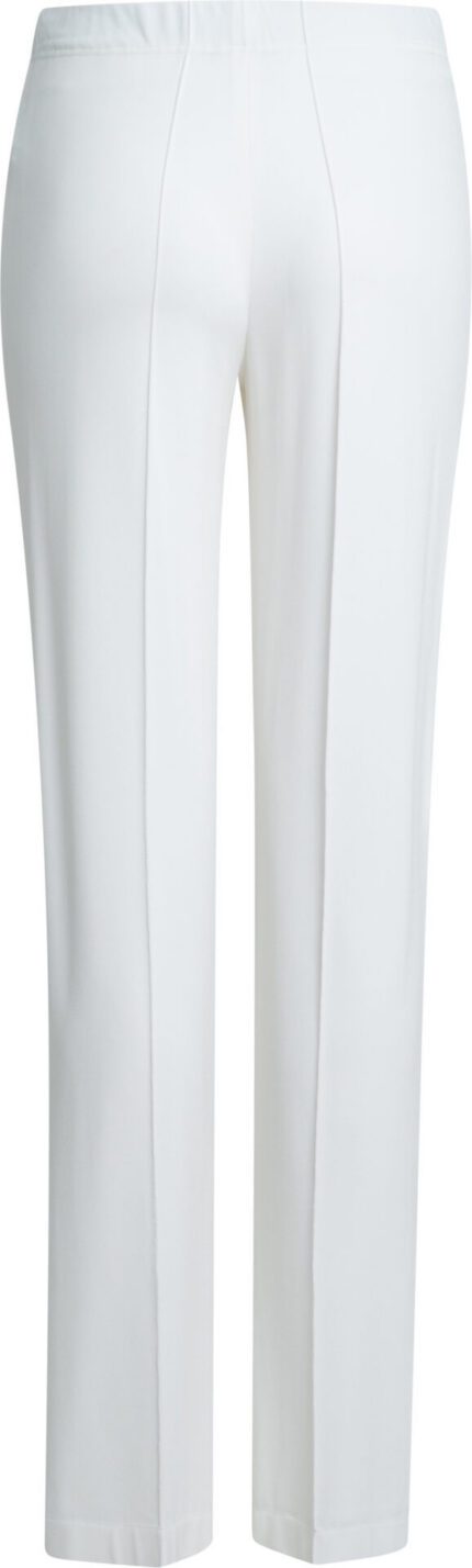 Schmale Viskose-Stretchhose in Weiß mit Bügelfalte und Clean-Finish – Bild 3
