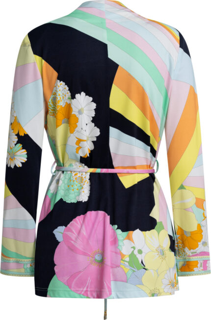 Wickeljacke aus Polyamid mit Bindegürtel und Allover-Print – Bild 5