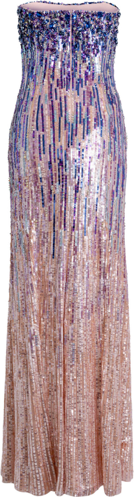 Abendkleid mit figurbetontem Oberteil und vertikalem Schimmer – Bild 3