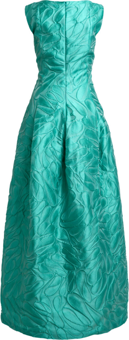 Jacquard Abendkleid mit A-Linie, Strukturrelief & Ziertaschen-Detail – Bild 3