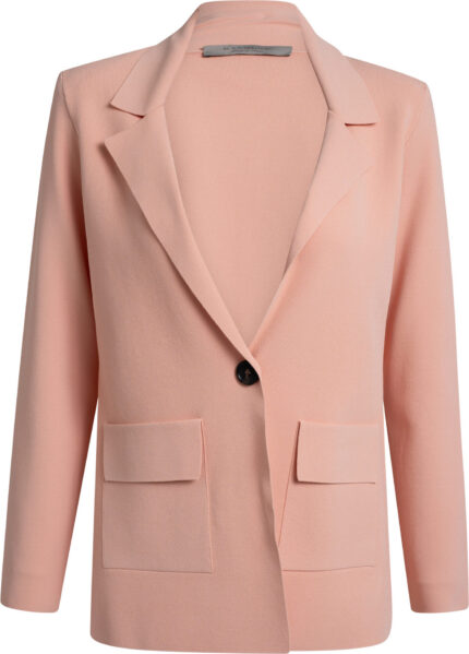 Apricotfarbener Blazer in Jersey-Qualität mit Pattentaschen
