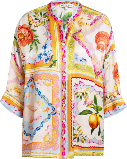 Annabella Print-Bluse im Scarf-Panel-Design – Bild 4