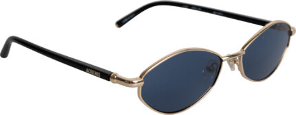 JACQUEMUS „Oval“ Sonnenbrille – Gold/Schwarz mit blauen Gläsern