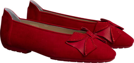 Veloursleder-Ballerinas mit Zierschleife – Bild 2