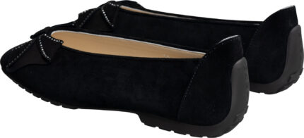Veloursleder-Ballerinas mit Zierschleife – Bild 3