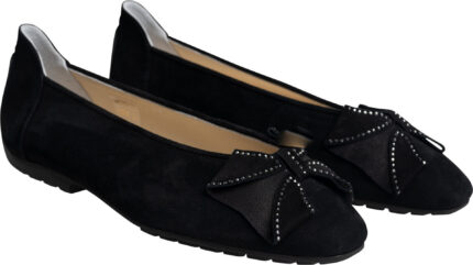 Veloursleder-Ballerinas mit Zierschleife – Bild 4