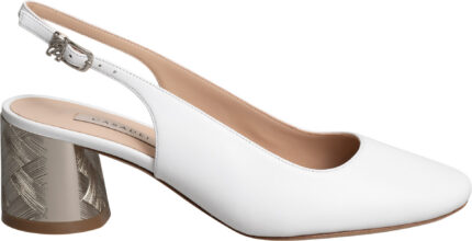 Elegant Slingback Pumps in Smooth Leather with 5 cm Block Heel