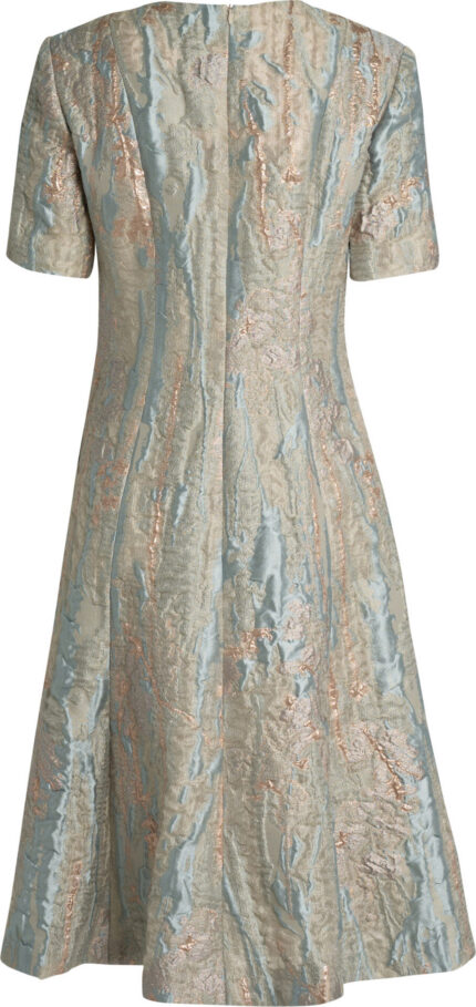 Jacquard-Kleid in A-Linie mit metallischem Schimmer – Bild 3