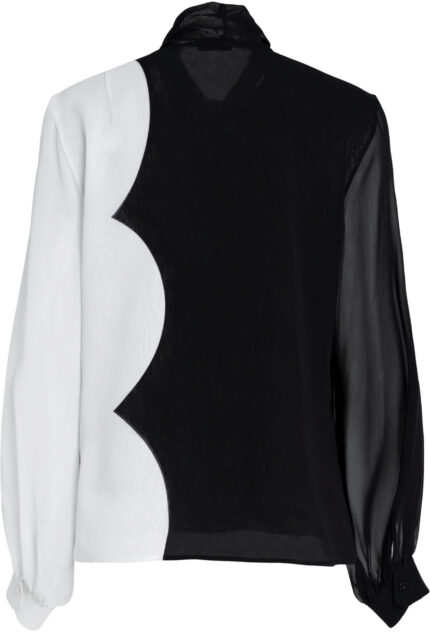Seidenbluse mit asymmetrischem Kontrastdesign – Bild 3