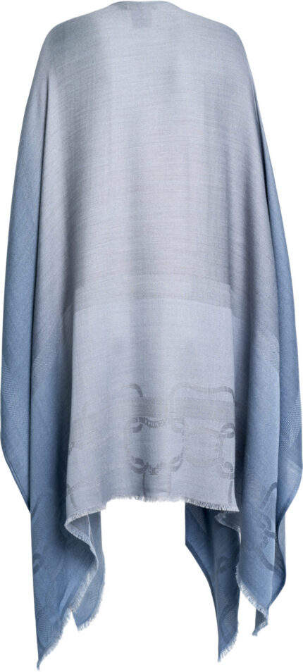 Kaschmir-Seide Poncho-Cape mit Jacquard-Motiv – Bild 4