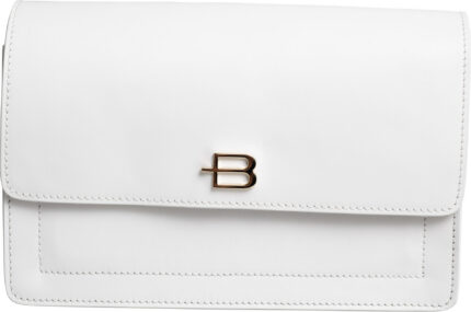 Elegante Schultertasche aus glattem Leder mit Überschlag