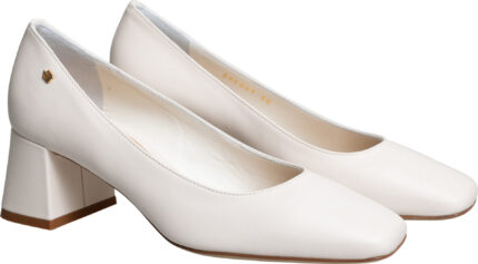 Leder-Pumps mit trapezförmigem Blockabsatz – Bild 2