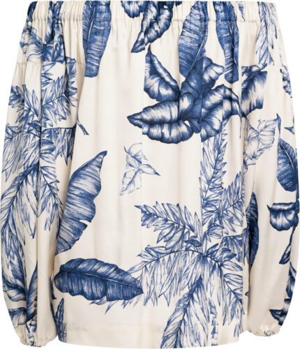 Off-Shoulder-Bluse aus 100% Viskose mit botanischem Print – Bild 3