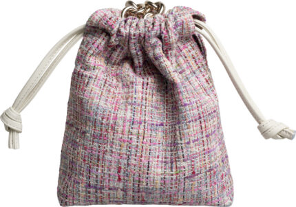 Tweed Bucket Bag with Chain Detail - Image 3