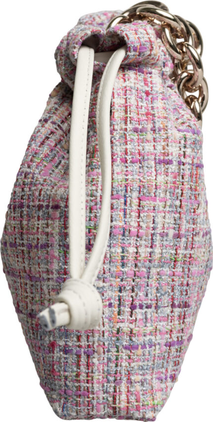 Tweed Bucket Bag with Chain Detail - Image 2