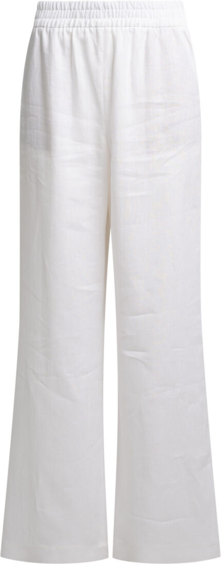 Leinenhose mit elastischem Bund und weitem Bein