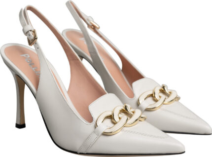 Slingback-Pumps aus Glattleder mit Schmuckkette und 9 cm Absatz – Bild 6
