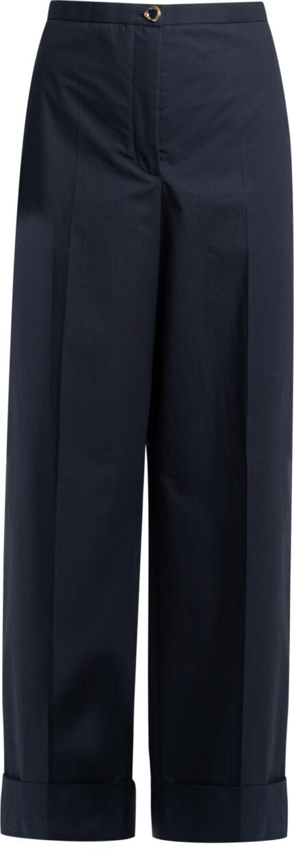 Weite Culotte aus Baumwolle mit Umschlag