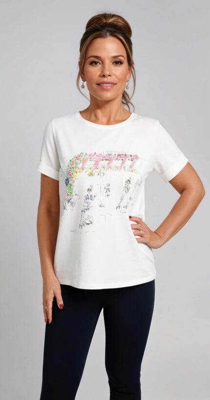 T-Shirt mit Café-Illustration – Bild 2