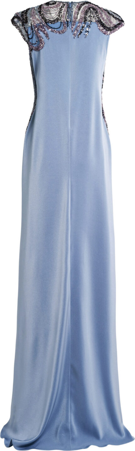 Besticktes Abendkleid mit transparentem Ausschnitt – Bild 3