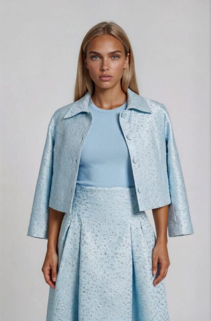 Kurzjacke aus Jacquard mit Seidenanteil – Bild 2