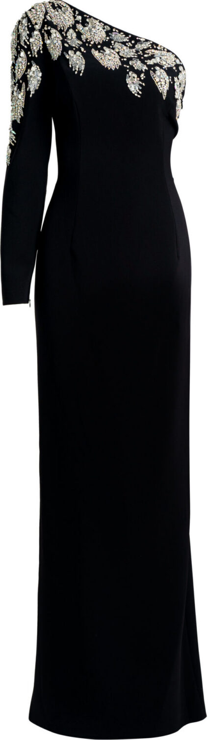 One-Shoulder-Abendkleid mit Schmuckstickerei