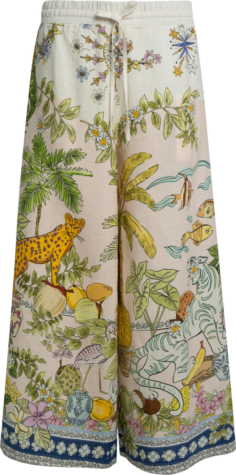 7727-0223-01 Candice_multicolour_209 Wide-Leg Trousers with Illustrative Print<br/> - Image 1
