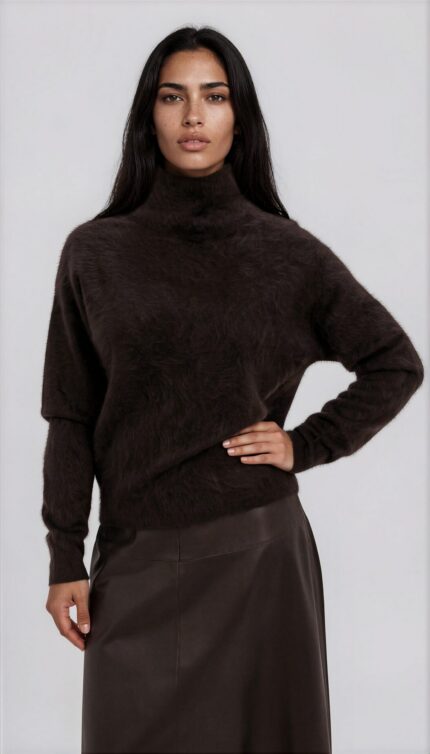Kaschmir-Rollkragenpullover mit softer Flauschstruktur – Bild 2