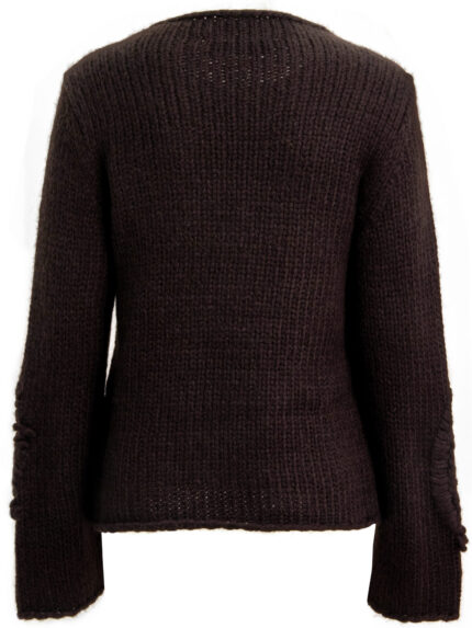 Kaschmir-Seiden-Pullover mit Strukturstrick und Stickerei