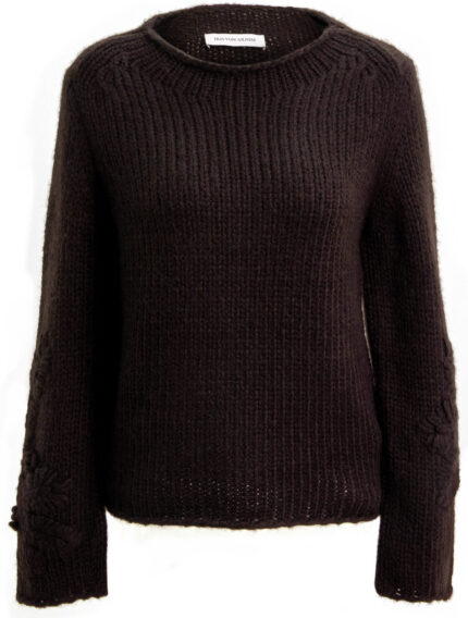 Kaschmir-Seiden-Pullover mit Strukturstrick und Stickerei – Bild 4