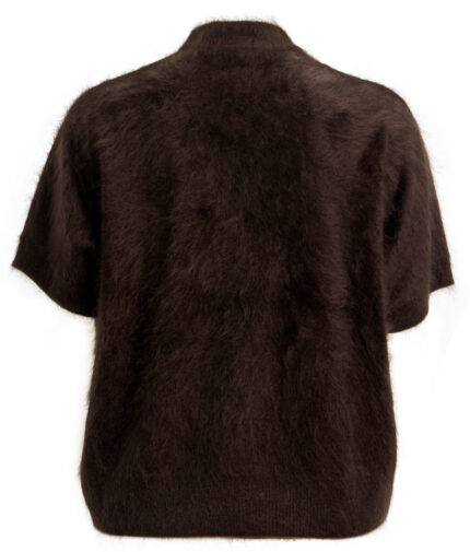 Cashmere Short-Sleeve Knit with Tie Neck<br/> - Image 3