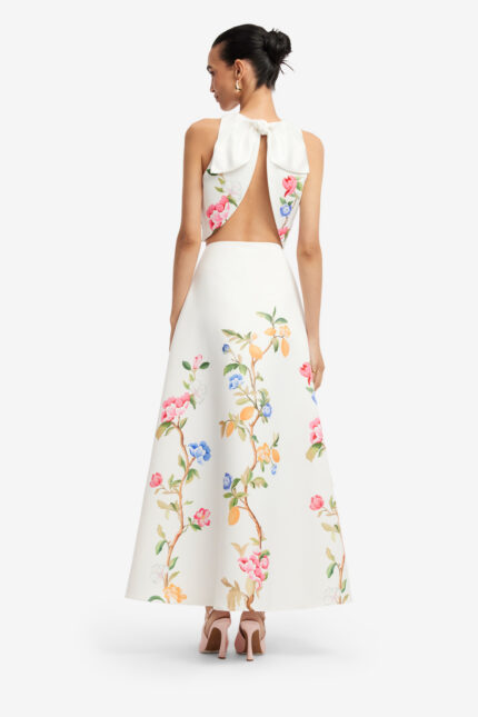 Maxi Skirt with Floral Lemon Vine Print<br/> - Image 3