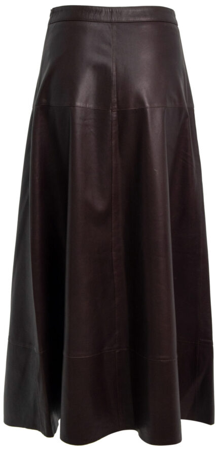 Lamb Leather Skirt with Flared Silhouette<br/> - Image 3