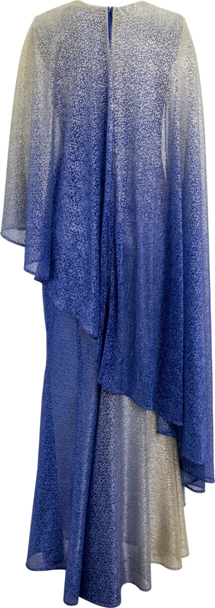 Abendkleid mit asymmetrischem Ausschnitt und Cape – Bild 3