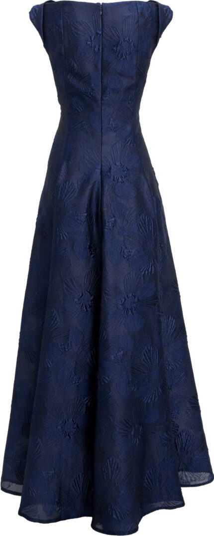 Evening Gown with Jacquard Texture and Full Skirt<br/> - Image 3