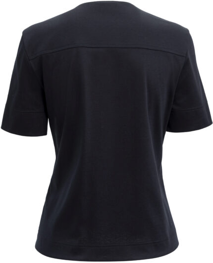 Short-Sleeved Cotton Blouse with Zip Fastening<br/> - Image 3