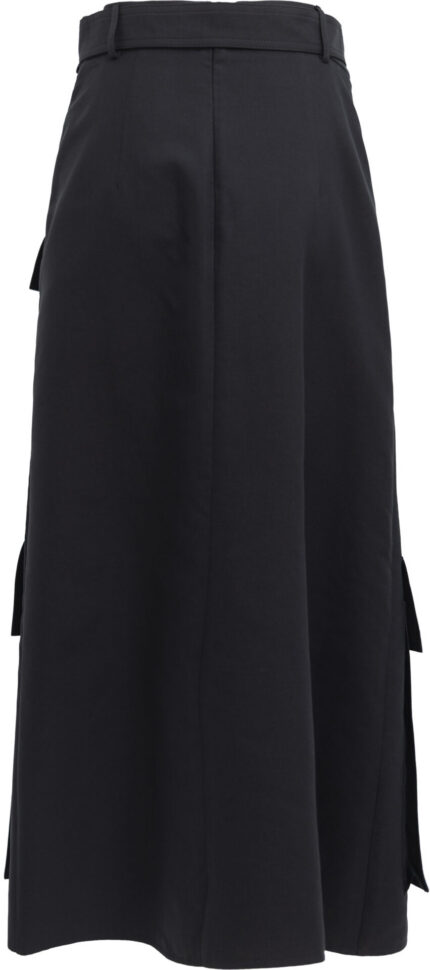 Cotton Midi Skirt with Cargo Pockets and Zip Fastening<br/> - Image 3