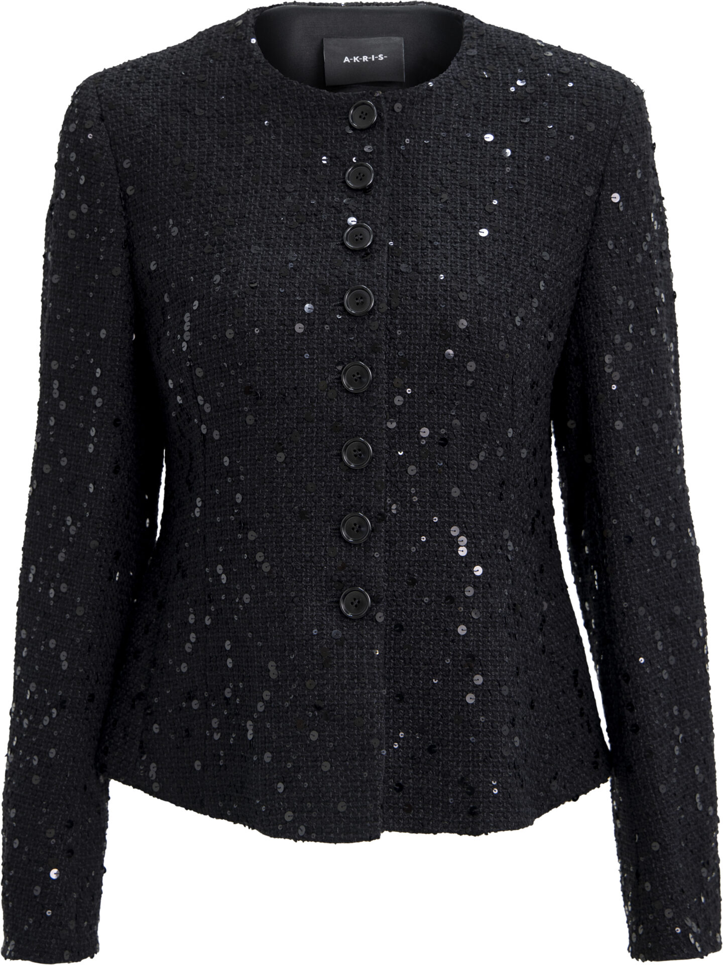 298_2601_6007_kelis_schwarz_3899_A Fitted Bouclé Jacket with Sequin Embellishment<br/> - Image 1