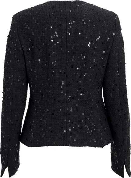 Fitted Bouclé Jacket with Sequin Embellishment<br/> - Image 3
