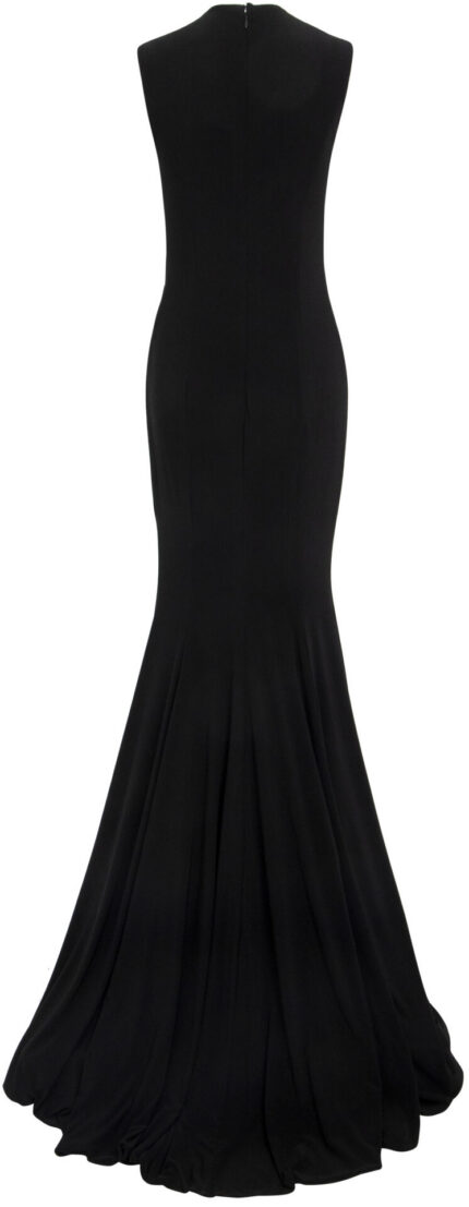 Abendkleid mit floraler Stickerei und Drapierung – Bild 3