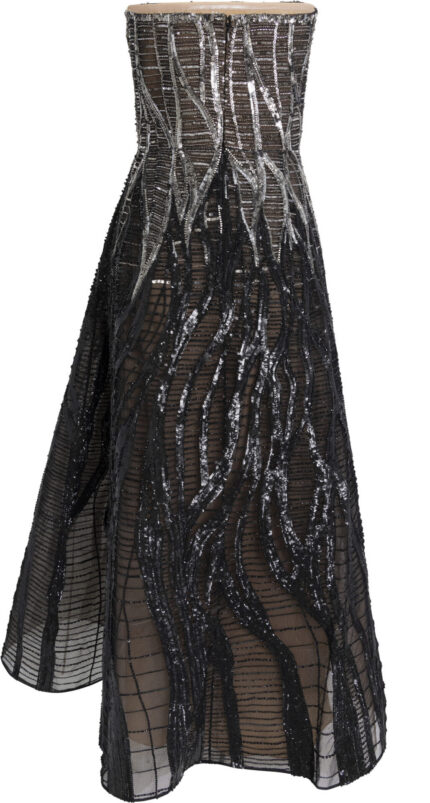 Knöchellanges Bustier-Abendkleid mit Paillettenstickerei – Bild 3
