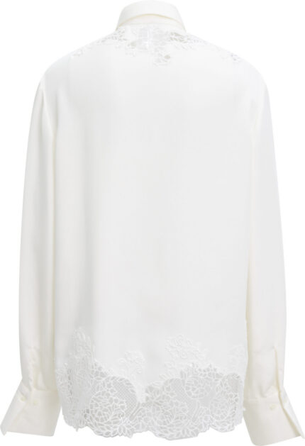 Seidenbluse mit floraler Spitzenstickerei – Bild 2