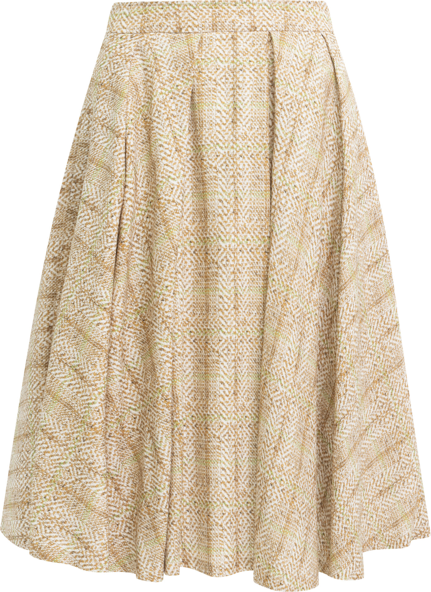 D492o361WEK_beige_1399 Knee-Covering Pleated Viscose Skirt<br/> - Image 1