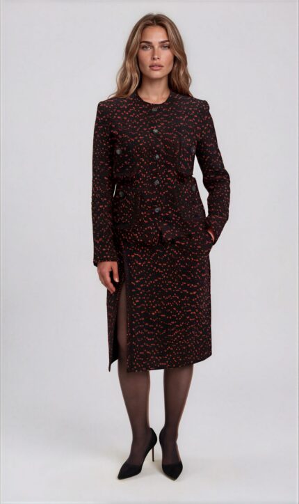 Textured Bouclé Midi Skirt<br/> - Image 2