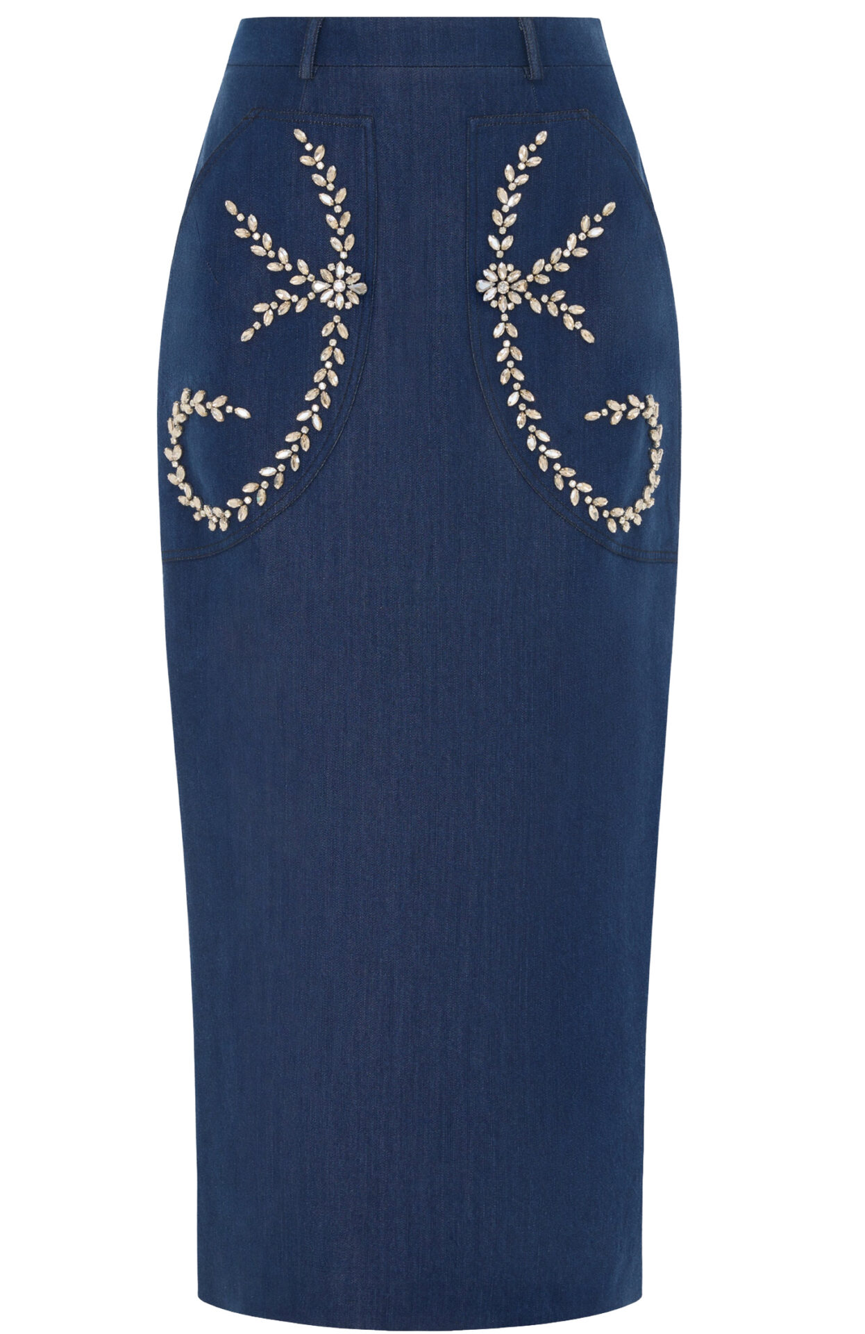 Eugenie-020019- Elegant Tencel Skirt with Crystal Embellishment<br/> - Image 1