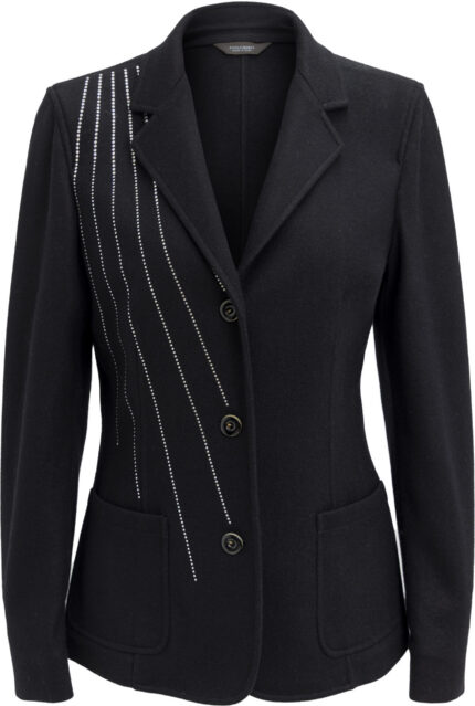 Kaschmir-Seiden-Blazer mit Swarovski-Kristallen – Bild 3